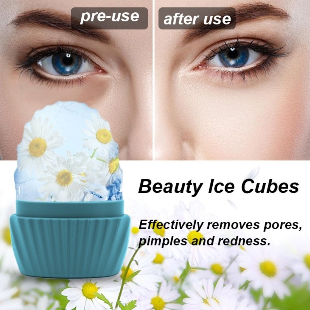Face Ice Roller Puffiness - シリコン製アイスフェイスローラー 冷却 毛穴縮小 フェイシャルシリコン製アイスモールド むくみ解消 スキンケアツール