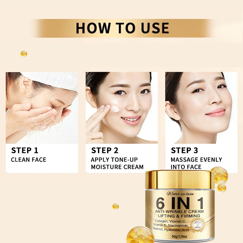 6 in 1 アンチエイジングクリーム。 リフトアップ効果、 - Retinol Anti Wrinkle Cream のレビューと価格