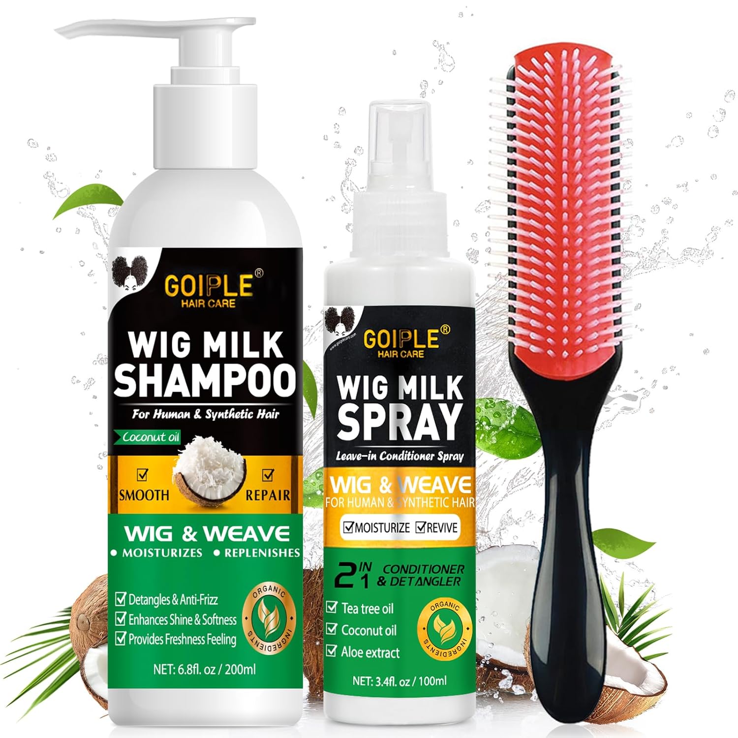 GOIPLE 3 in 1 ウィッグケアキット シャンプー、 - Hair Care のレビューと価格
