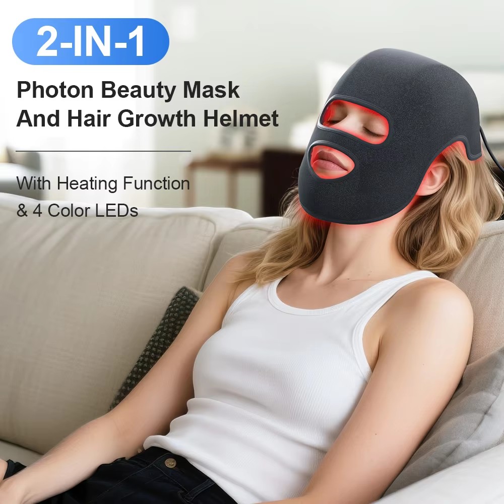 4 色 LED ハット & フェイスマスク赤色光療法 LLL - Led Light Therapy Face Mask のレビューと価格