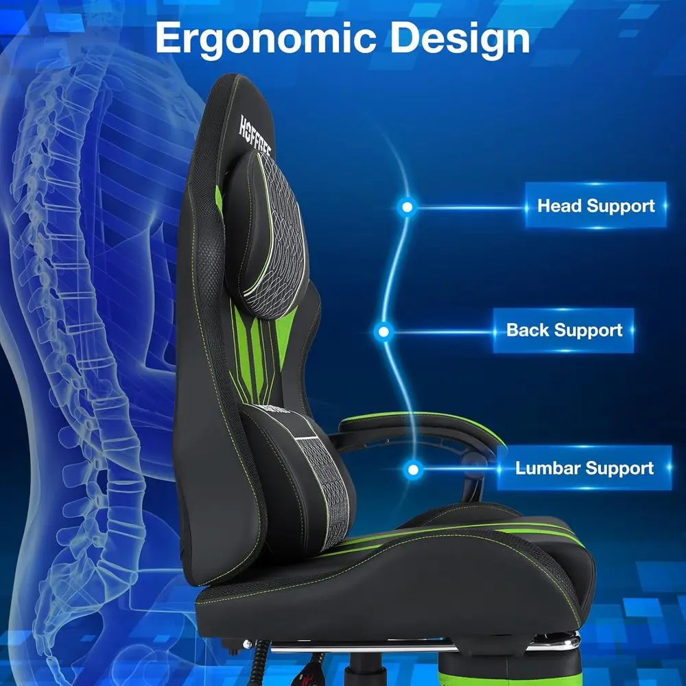 人間工学に基づいたマッサージ機能付きゲーミングチェア（大型・ - Massage のレビューと価格