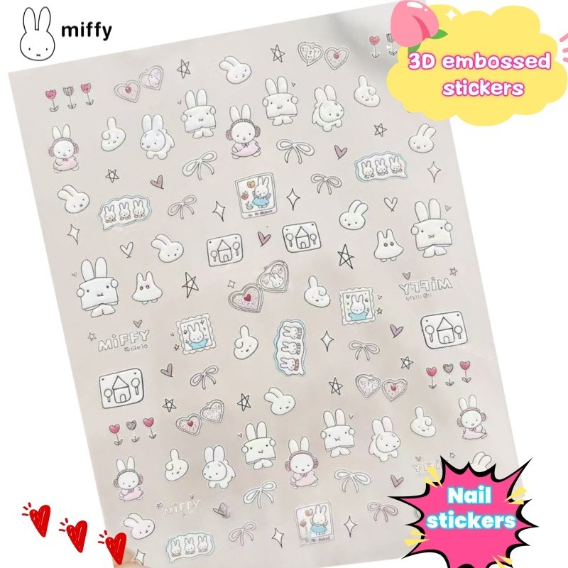 ミッフィー漫画ネイルステッカーアニメウサギ防水三次元エンボス - Nail Art のレビューと価格