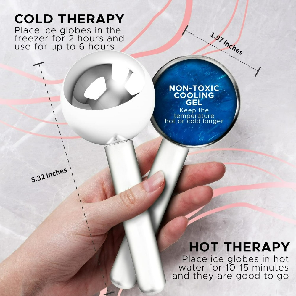 クライオフェイスマッサージャーアイスグローブ壊れないスチール - Face Ice Roller Puffiness のレビューと価格
