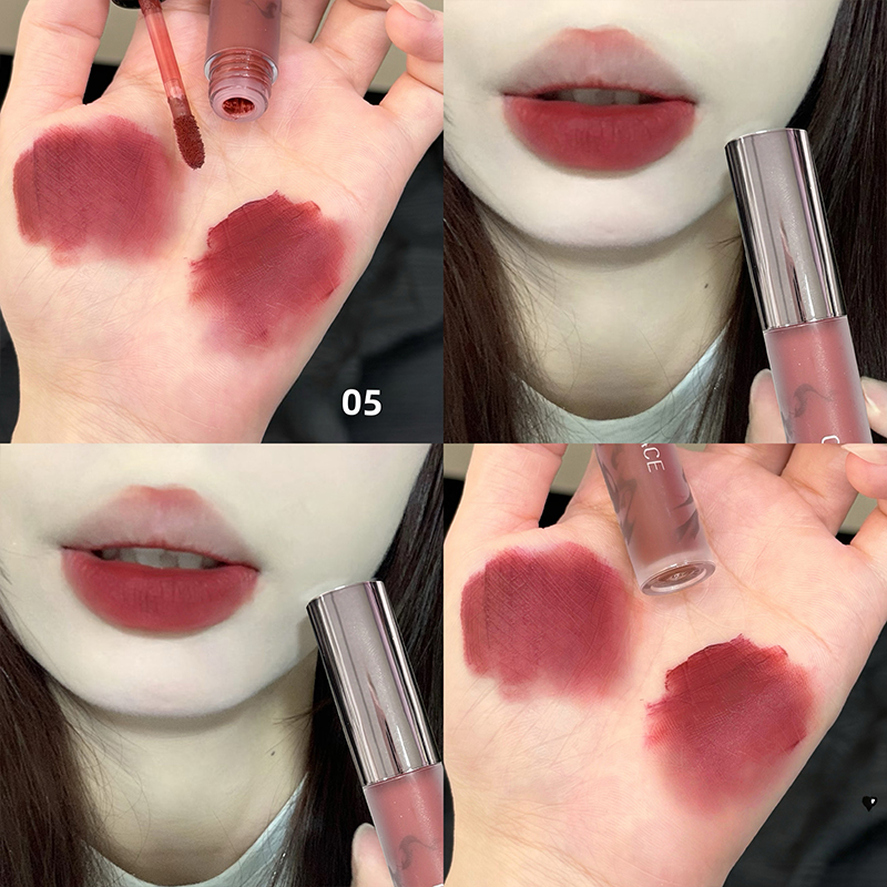 CACE マットベルベットブラウン液体口紅長期持続赤リップグ - Matte Velvet Lip Tint Long Lasting のレビューと価格