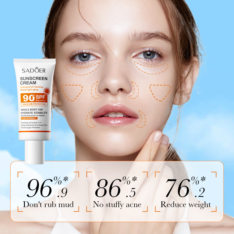 Sadoer 日焼け止めクリーム 高保護 SPF 90+ P - Spf 50 Waterproof Sunscreen のレビューと価格